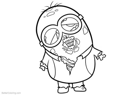 Minion Coloring Pages Zombie Minion Free Printable Coloring Pages