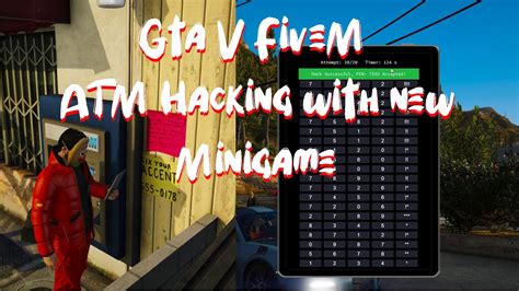 Gta V Fivem Atm Hacking With New Minigame Youtube