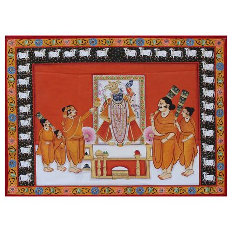Buy Traditional Pichwai Painting Of Lord Shrinath Ji On Cloth With