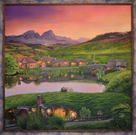 Lord Of The Rings The Shire The Hobbit Acrylic Painting Wall Etsy