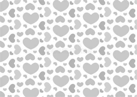 Grey Hearts Shaped Pattern Background Wallpaper Stock Illustration