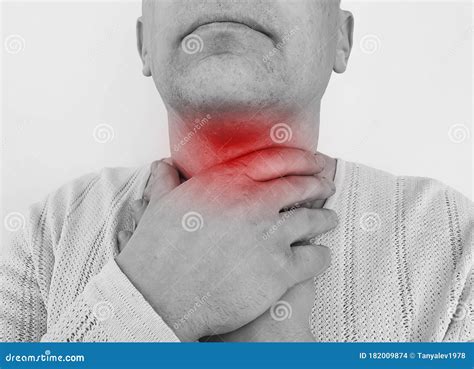 Man Sore Throat Symptom Problem Infection Protect Illness Examining