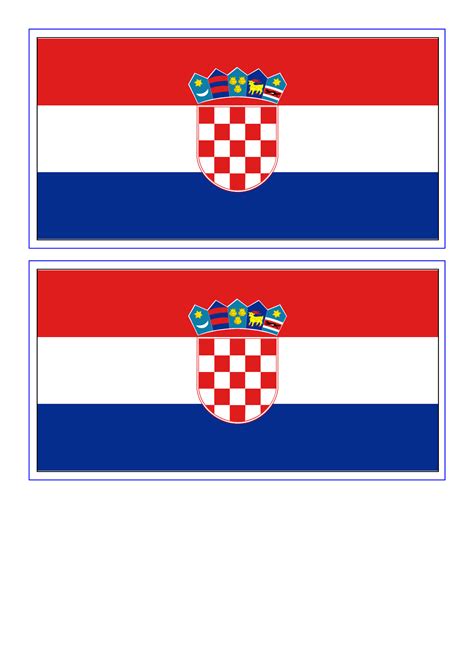 Croatia Flag - Free Printable Croatia Flag | Croatia flag, Flag drawing, Flag template