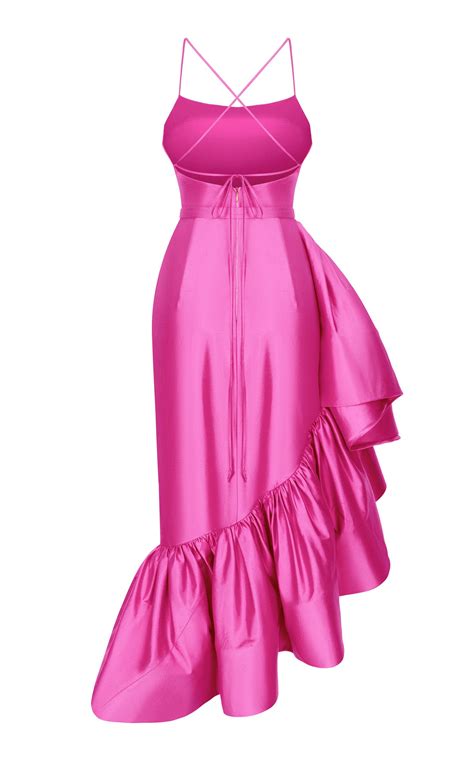 Rasario Ruffled Silk Midi Dress Gala Dresses Ball Gown Dresses Couture Dresses Fashion