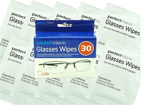 pack 30 perfect vision optical lens glasses wipes spectacle cleaner wipes uk