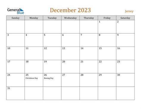 Free Calendar For Jersey With Holidays Holiday Calendars In Pdf Word