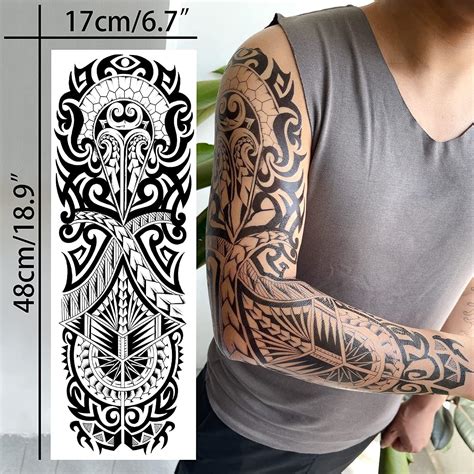 Aresvns Japanese Temporary Tattoo: Waterproof Full Sleeve & Half Arm