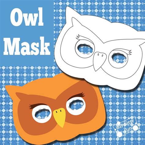 owl mask  template  color karnawal ptaki  przedszkola