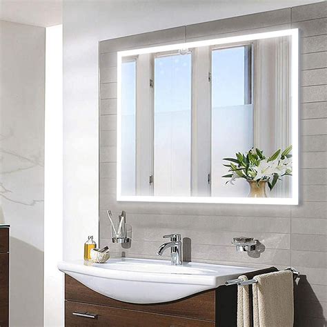 Vanity Art 36 In X 28 In White Led Lighted Bathroom Mirror With