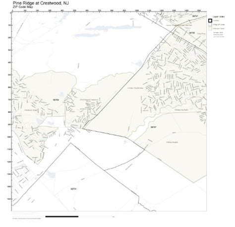 Zip Code Wall Map Of Pine Ridge At Crestwood Nj Zip Code Map Laminated