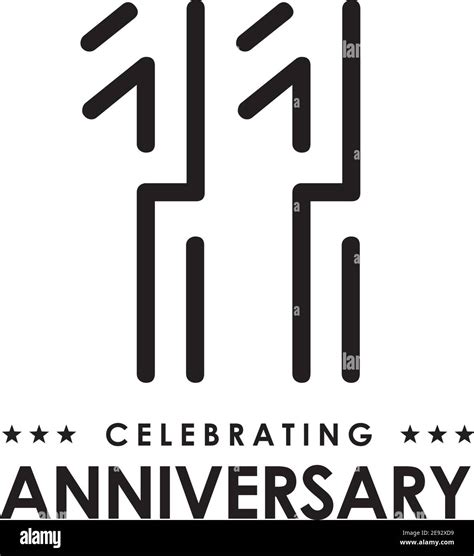 11th Year Anniversary Logo Design Vector Illustration Template Stock