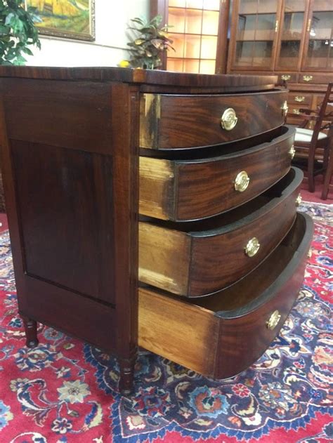 Antique Chest Of Drawers Bowed Front Chest Mahogany Dresser Etsy