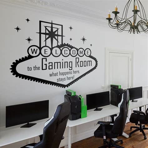 welkom gaming room gamer wall decal gaming zone wall etsy