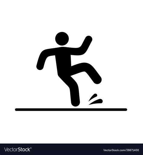 Slippery Surface Beware Icon Wet Floor Caution Vector Image