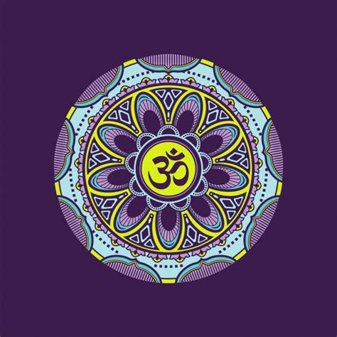 Decorative Colorful Mandala Pattern With Om Symbol
