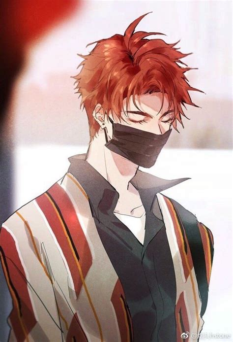 Pin By Sky Flakes On Mask Anime Boys Red Hair Anime Guy Anime Red