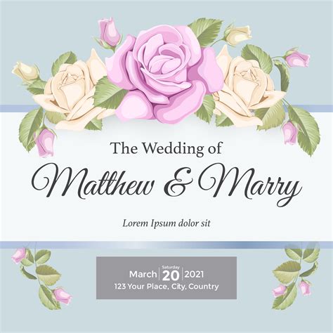Elegant Rose Wedding Invitation Element 1233240 Vector Art At Vecteezy