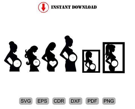 Pregnancy Svg Silhouette Clipart Pregnant Woman Having A Etsy