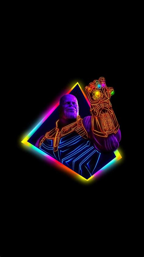 Thanos Avengers Infinity War Neon Art Wallpapers Hd Wallpapers Id