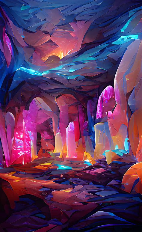 Crystal Caves Vibrant Colourfull Hd Phone Wallpaper Pxfuel