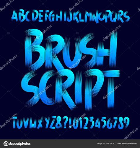 Brush Script Alphabet Font Uppercase Handwritten Brushstroke Letters