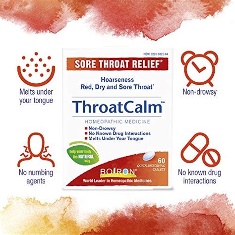Boiron Throatcalm Tablets For Sore Throat Relief 60 Count Pricepulse