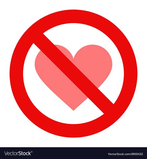 No Love Sign Royalty Free Vector Image Vectorstock