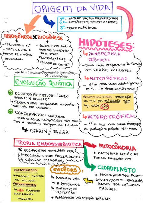 Mapa Mental Sobre Origem Da Vida Edulearn