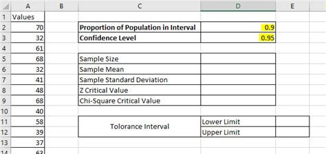 How To Calculate A Tolerance Interval In Excel Sheetaki