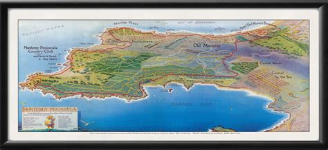 Monterey Peninsula Ca 1928 Vintage City Maps