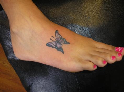 Pretty Small Butterfly Tattoo On Foot Design Tattooimagesbiz