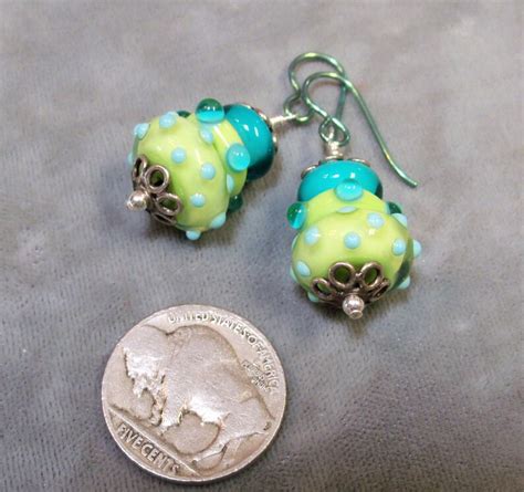 Lampwork Beaded Earrings Bumpy Artisan Lampwork Dangle Etsy