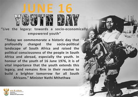 Find out information about south africa youth day. Min. Nathi Mthethwa on Twitter: "Today we commemorate a ...