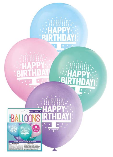 Happy Birthday Cake X Cm Balloons Assorted Pastel Colours Party Shop Ourcreations