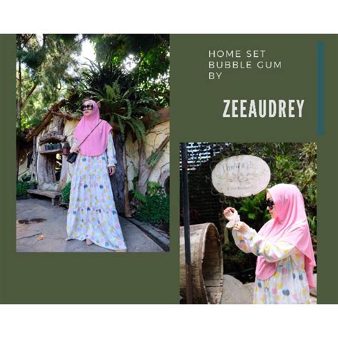 Jual Zeeaudrey Home Set Bubble Gum By Zeeaudrey Homedress Set Indonesia Shopee Indonesia