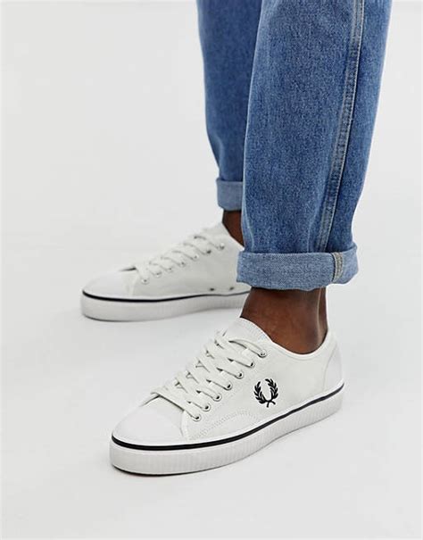 Fred Perry Hughes Low Suede Trainers In Off White Asos