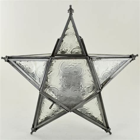 Moroccan Style Hanging Star Glass Lantern Small