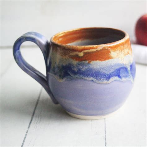 Andover Pottery — Gorgeous Pottery Mug In Purple And Blue And Gold