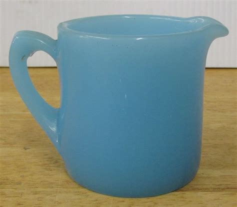 Vintage Blue Milk Glass 3 Cream Pitcher Milk Glass Blue Milk Glass