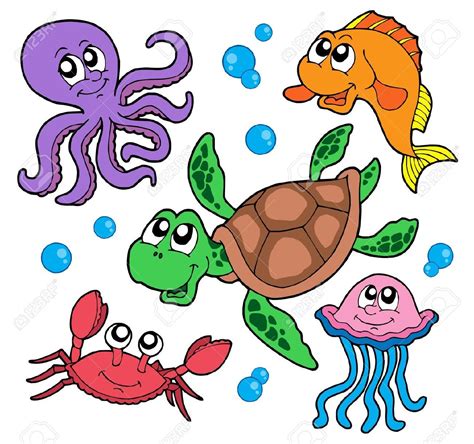 Marine animals collection - vector illustration. | Vector illustration