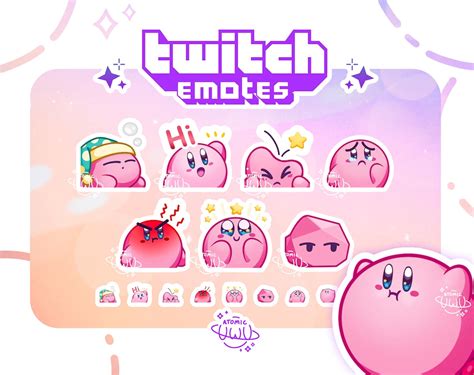 Kirby Twitch And Discord Emote Bundle Etsy