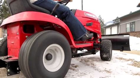 Riding Lawn Mower Tractor Snow Plow Lawn Tractor In Snow Youtube