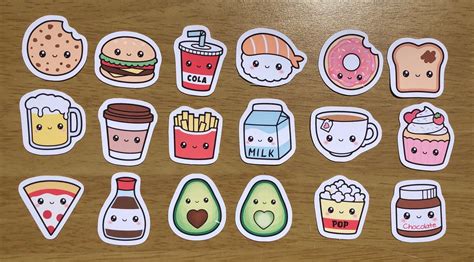 Cute Food Stickers Set Of 18 Perfect For Planners Bullet Journals And