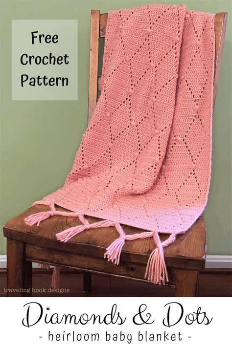 Diamonds And Dots Baby Blanket Crochet Pattern Traveling Hook Creative