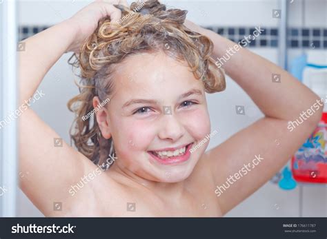 Little Girl Having Fun Under Shower Stock Photo 176611787 Shutterstock