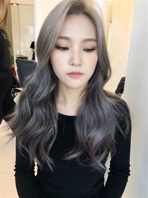 lavender ash brown hair dye color 2017 trending popular hair color dye korea korean hairstyle