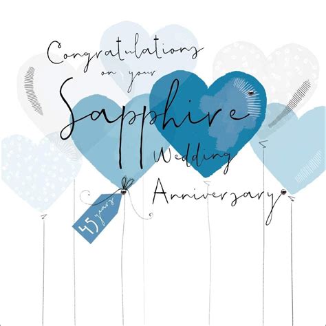 Congratulations On Your Sapphire Wedding Anniversary Handfinished