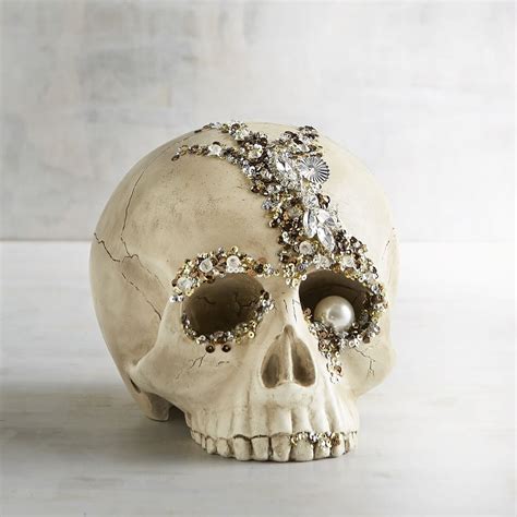 Bejeweled Skull Glamorous Halloween Decor Popsugar