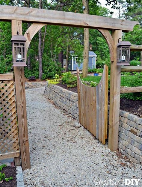 Finish by adjoining a short, fanciful wooden gate that repeats the curves in your arbor for an even more enchanting entrance for guests. Weekend Projects: 5 Ways to DIY a Fence Gate | Diy gazebo ...