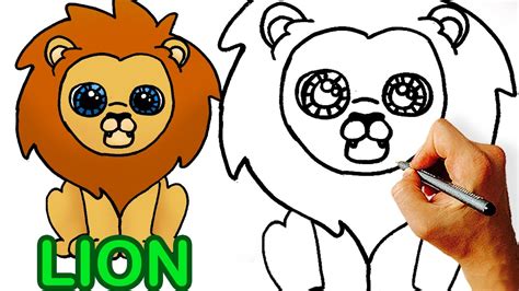 Very Easy How To Draw Cute Cartoon Lion Art For Kids Youtube